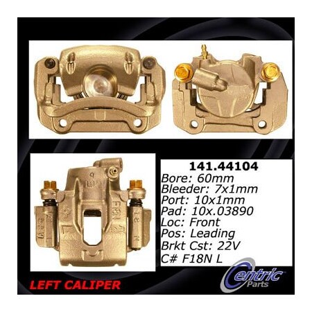 Centric Centric Semi-Loaded Brake Caliper, Centric Parts 141.44104 141.44104